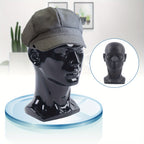 Cabeza de maniquí de PVC, maniquí de cabeza, maniquí de cabeza, exhibición de cabeza para pelucas, cascos, sombreros y joyas, negro, ventana de tienda, cabeza masculina, maniquí de cabeza, modelo masculino, cabeza de PVC de 50 cm, maniquí de cabeza para p