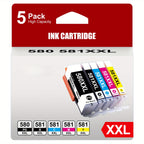 Cartuchos Canon PGI-580 CLI-581XXL compatibles, paquete de 5