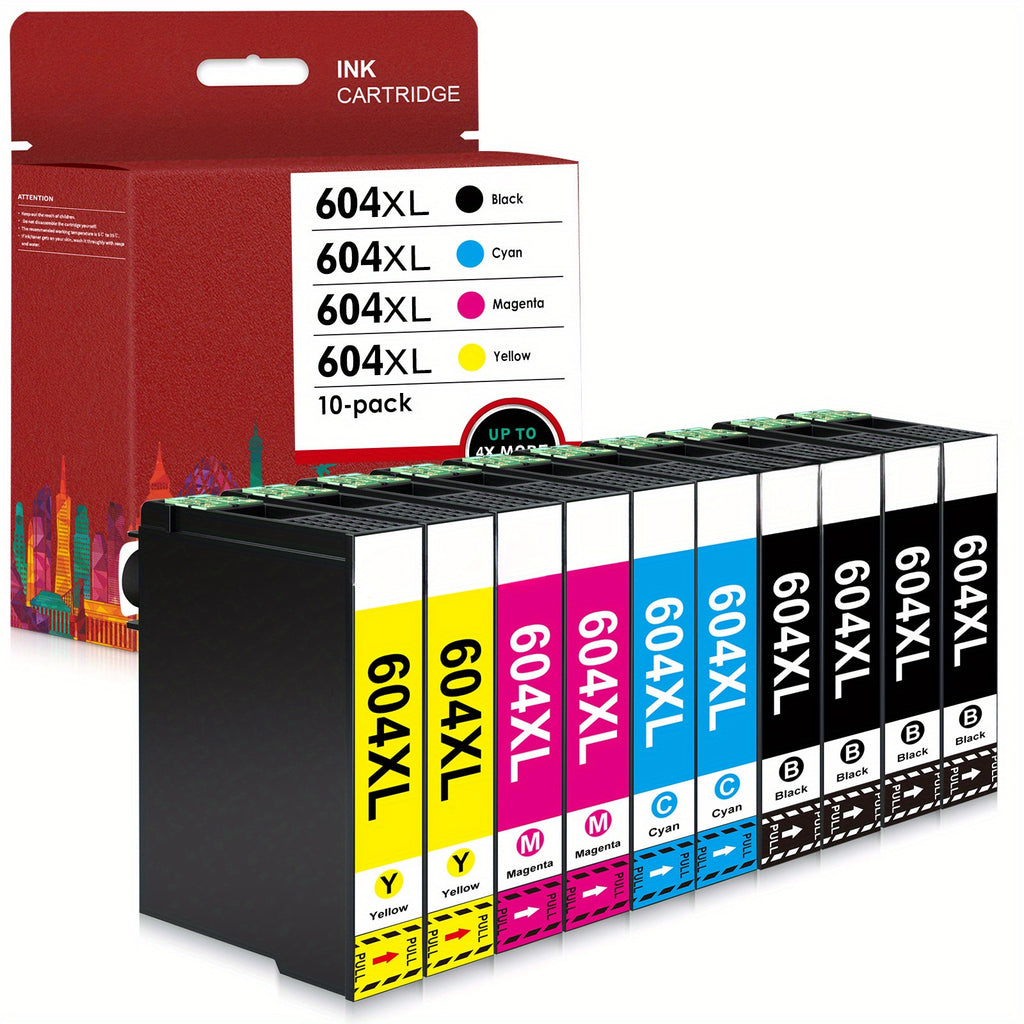 Cartuchos Epson 604XL compatibles, paquete de 10 para XP y Workforce
