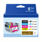Cartucho de tinta | Vendidos por separado, paquete de 4 cartuchos LC421XL, multipack compatible con Brother LC421 LC-421XL, cartuchos Brother