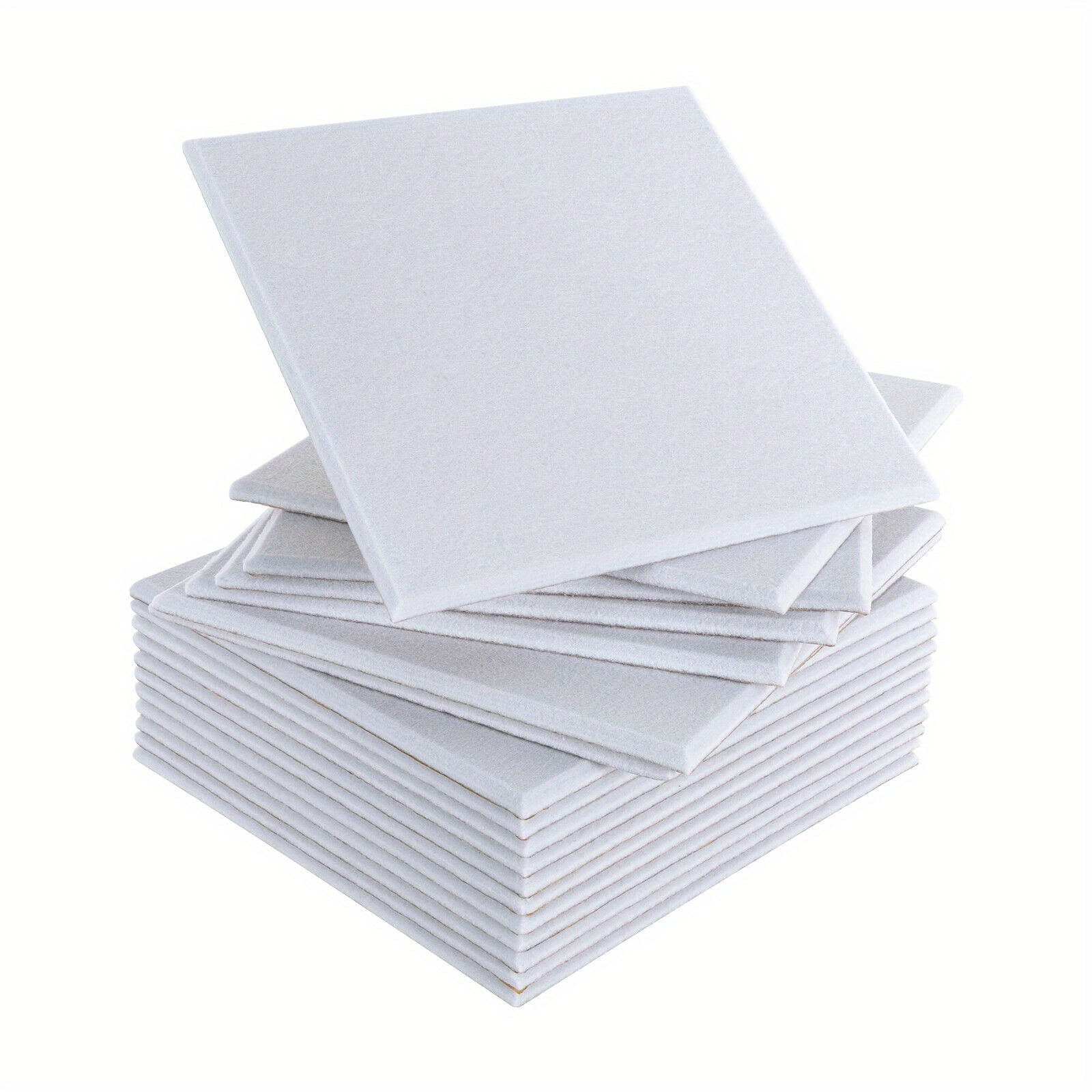 18 piezas de paneles acústicos de 9 mm, autoadhesivos, paneles insonorizantes de fibra de poliéster para sala de estar, oficina, sala de juegos, KTV, cine, dormitorio, 30 x 30 cm (blanco)