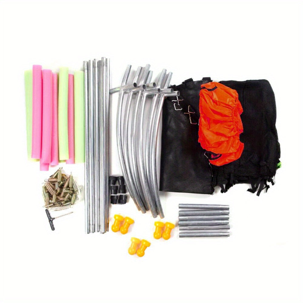 Mini trampolín de 152.4 cm con cubierta de red de seguridad y accesorios, Space Hopper gratuito, para uso en interiores y exteriores, rojo