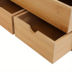 Organizador de escritorio, Organizador de escritorio de bambú con cajón, Caja de escritorio de bambú, Adecuado para guardar diversas cosas de necesidades diarias en habitaciones, oficinas, etc. (3 cajones)