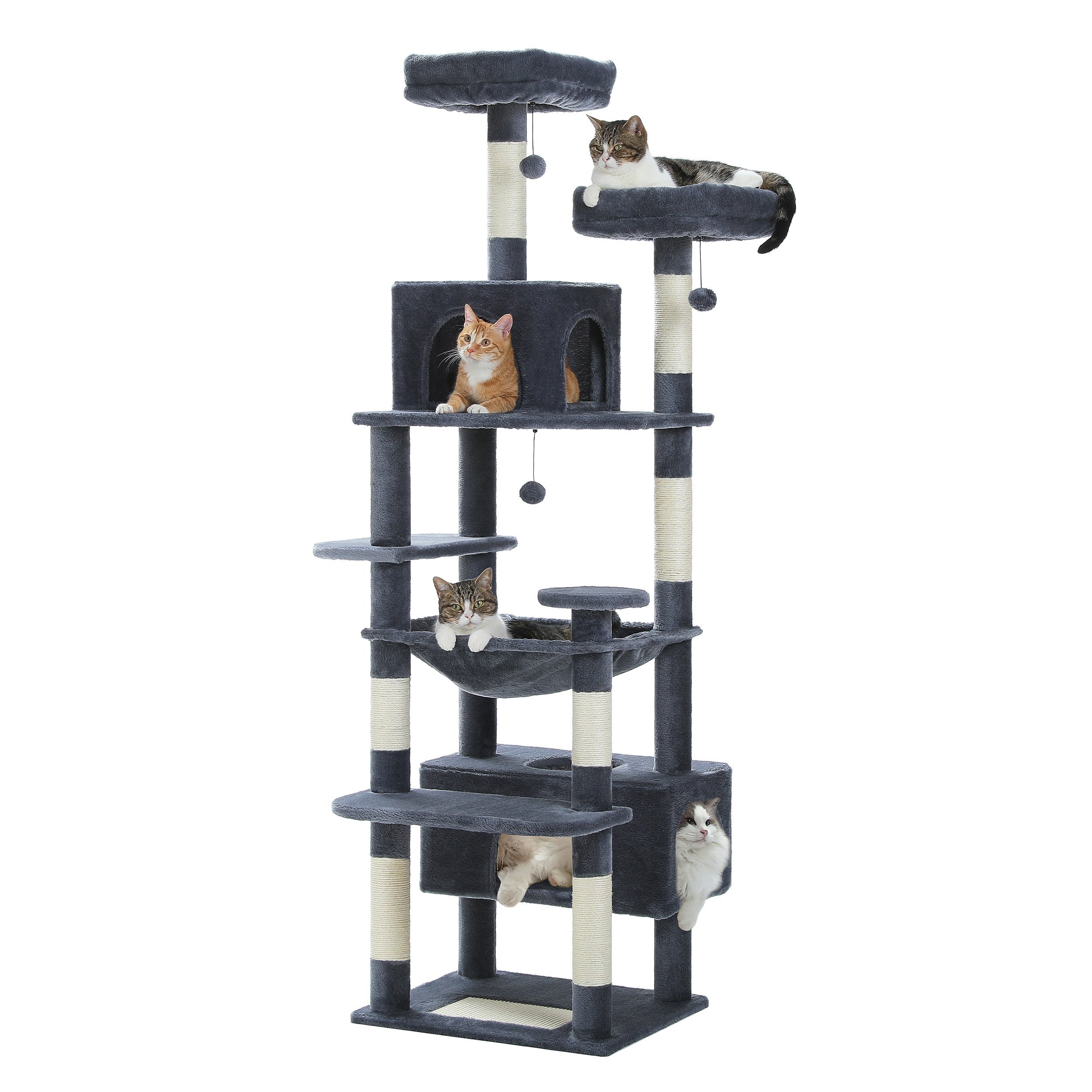 Árbol rascador para gatos 184 cm | Juego descanso escalada y cuidado de uñas