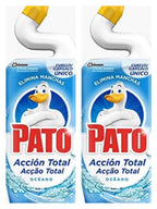Pato WC Frescor total- Limpiador Quitamanchas para Inodoro 2 Unidades*750 ml-Pato WC Acción Total limpiador para inodoro Oceano, limpia y perfuma 2 Unidades*750 ml