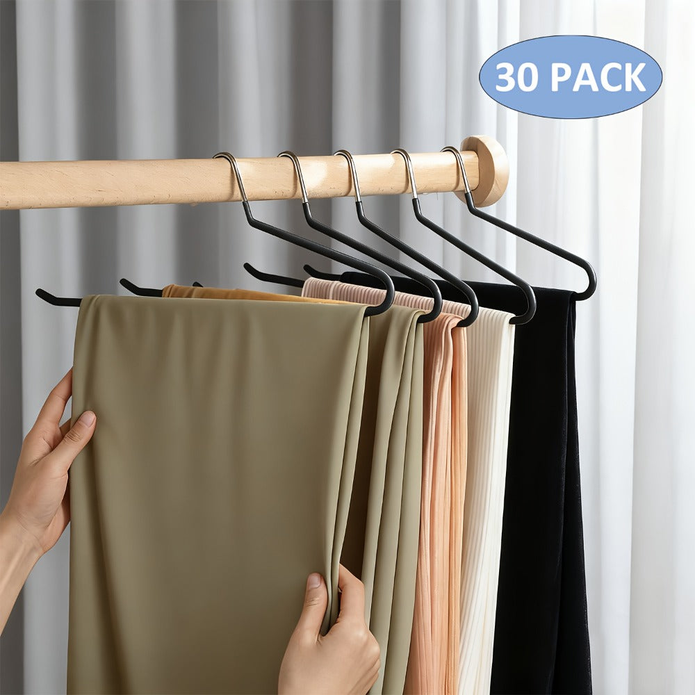 Perchas para ropa | 30 piezas de perchas para pantalones de metal dorado, perchas para pantalones de extremo abierto, almacenamiento de ropa