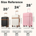 Maleta KONO Disponible en Tamaños de 20 Pulgadas, 24 Pulgadas y 28 Pulgadas, Fabricada con una Mezcla de ABS y Policarbonato. Este Trolley de Carro Rígido Está Equipado con Cuatro Ruedas y un Cerradura TSA, lo que lo Hace Ideal para Uso en la Cabina y Via