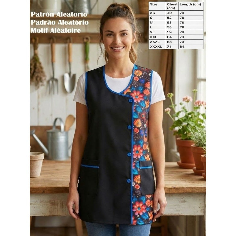 Mandilón de Cocina para Mujer Estampado Patrón Aleatorio Cómodo y Resistente