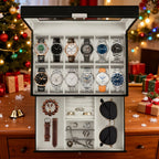 Caja de almacenamiento para relojes de 10/12 ranuras, caja de almacenamiento de doble capa, caja de almacenamiento de joyas, regalo del Día de la Madre, regalo del Día del Maestro, regalo ideal para el Día del Padre - Suministros de embalaje Jewelrynd