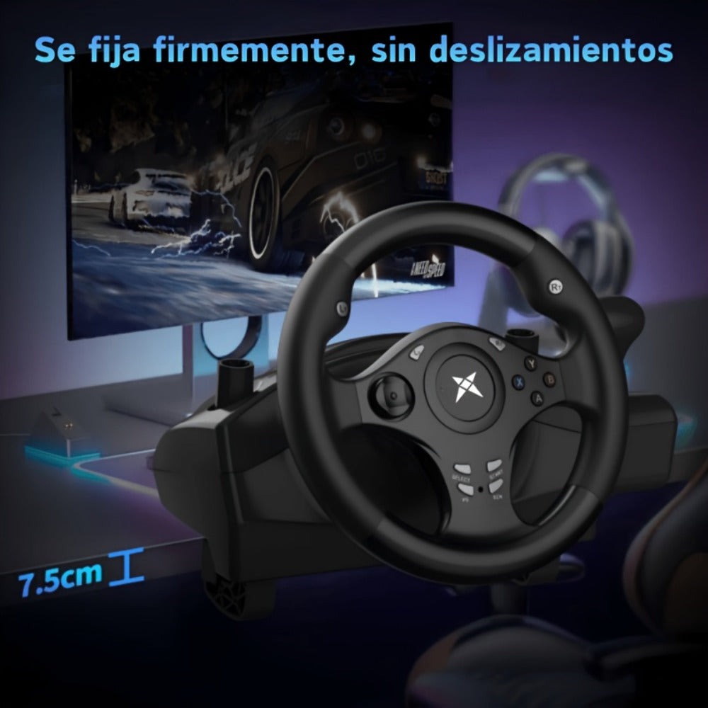 Volante de juego de carreras NBCP con pedales, volante de 270° con retroalimentación de fuerza, para PC, PS4/PS3, Android, simulador de carreras Real Racing