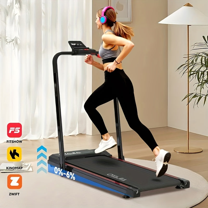 2 En 1 Alfombra de Caminata Plegable para Máquina de Caminata Eléctrica Doméstica con Control Remoto y Pantalla LCD, Alfombra de Caminata Compacta 1-6 KMH, Alfombra de Caminata Plegable para Entrenamiento en la Oficina en Casa, Sin Batería