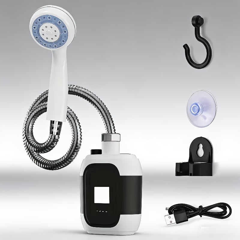 Bomba de ducha de camping recargable portátil multifuncional - Cabezal de ducha para exteriores de 2000 mAh, puede extraer agua de un cubo, adecuada para camping, viajes, baño de mascotas, lavado de coches y jardinería | Bomba de ducha de camping de mano,