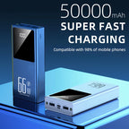Batería externa | Batería Externa Portátil de 50000mAh, Carga Rápida Bidireccional, Batería de Respaldo de Energía de Emergencia para Exteriores