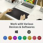 GAOMON M10K Tableta Gráfica Profesional Grande Compatible con Mac y PC, Mesa de Dibujo Grande con Lápiz Óptico sin Batería, 8192 Niveles, 10 Teclas de Acceso Rápido, - Adecuada para Arte Digital, Edición de Fotos, Diseño, para Uso de Oficina