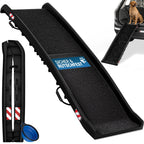 CADOCA® Rampa para Perros Coche Maleteros Escalones Plegable Capacidad 90 KG Compacta 156x40cm Ligera Antideslizante