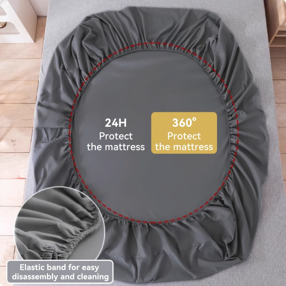 Paquete de 2 Sábanas Ajustables de 100% Poliéster Jersey 130gsm, Color Aleatorio, Sábana de Lino Completo, Falda de 30cm, Hipoalergénica, Sábana Transpirable, Adecuada Para Dormitorio, Residencia Estudiantil Y Habitación De Invitados, Lavable A Máquina, R