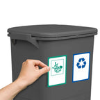 Papelera de reciclaje de clasificación selectiva con pedal. ruedas y asa de doble 38/42L