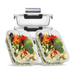 Contenedores Herméticos para Alimentos con Tapas - 6 Piezas de 1040 ml y 6 Piezas de 800 ml, Recipientes de Vidrio para Preparación de Comidas, Contenedores Reutilizables, Recipientes de Vidrio con Tapas, Contenedores para Alimentos