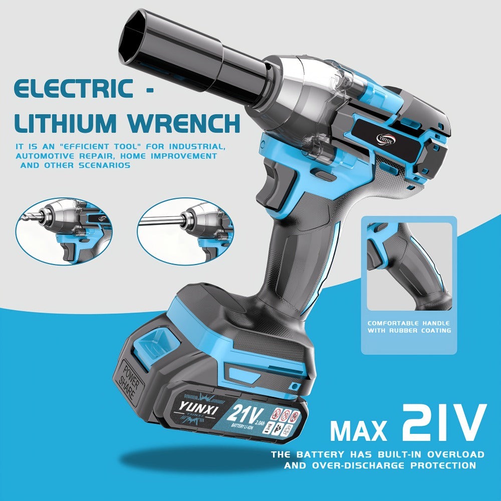 Llaves de impacto inalámbricas, Llaves de impacto de alto torque, Juegos de llaves inalámbricas, Equipadas con baterías, Baterías recargables. Brocas inalámbricas, Destornilladores compatibles con automóviles, Mecánicos de reparación de motocicletas, Entu