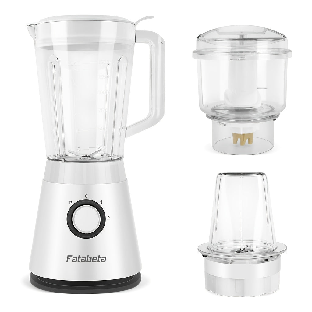 Batidora de Gran Capacidad de 1500ML, Procesador de Alimentos 3 en 1, Picadora de Carne, Licuadora para Cocina Casera y Verduras, Jugos Saludables para el Hogar, Smoothie, Sorbete, Batido, Ice Slushie