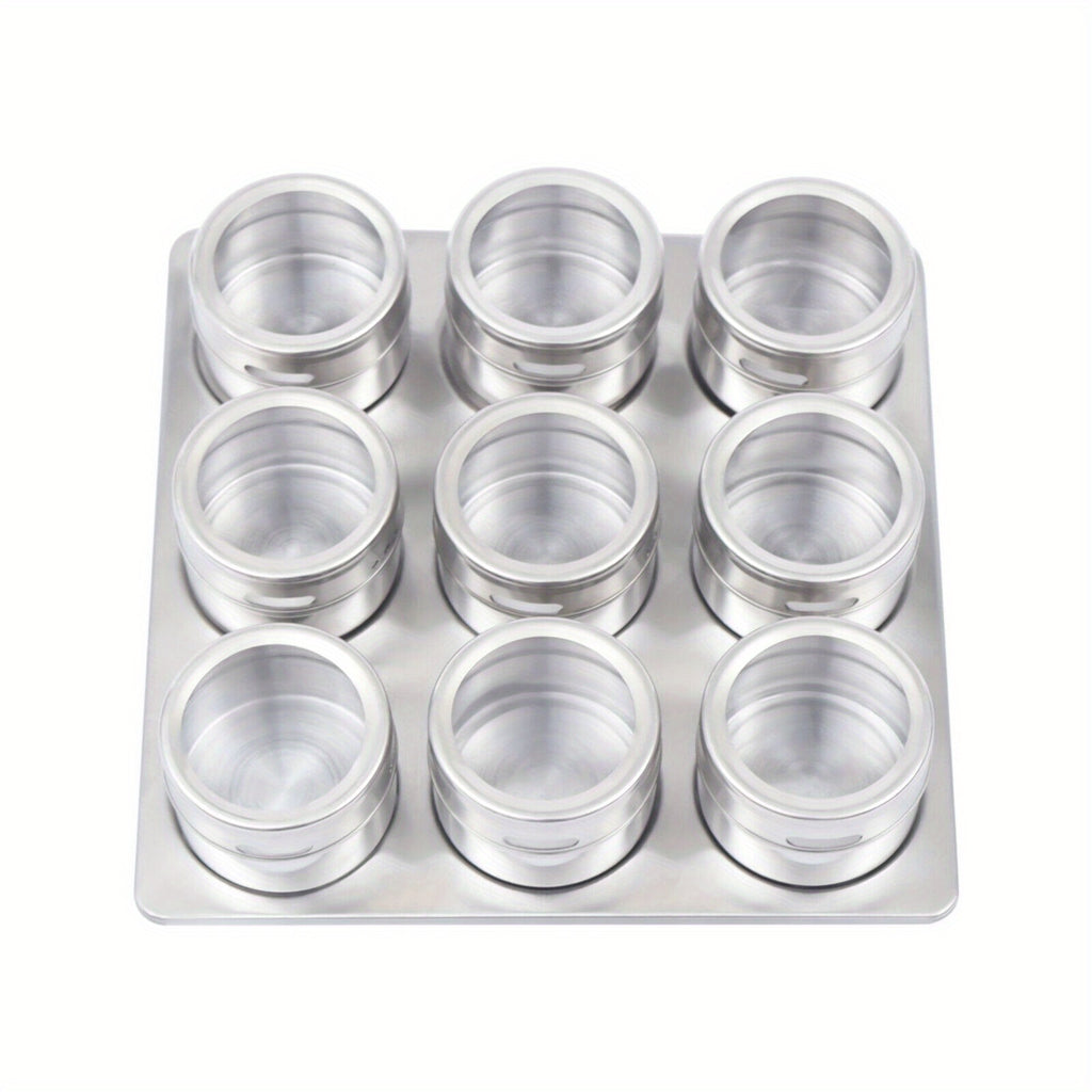 9 piezas de caja de almacenamiento magnética para escritorio de salón, recipiente de acero inoxidable para accesorios de uñas, caja de almacenamiento montada en la pared