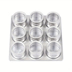 9 piezas de caja de almacenamiento magnética para escritorio de salón, recipiente de acero inoxidable para accesorios de uñas, caja de almacenamiento montada en la pared