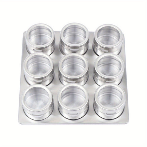 9 piezas de caja de almacenamiento magnética para escritorio de salón, recipiente de acero inoxidable para accesorios de uñas, caja de almacenamiento montada en la pared