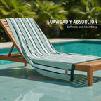 Toalla de playa grande de algodón 97% ALGODÓN 3% POLIÉSTER – XL 100x180cm Secado rápido, absorbente y ligera para piscina, playa y viajes. Diseños con estampado de rayas y tenis.