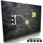 BAKAJI Pizarra Blanca Magnética con 5 Imanes y 1 Marcador, Tablero de Notas Montado en la Pared, Ideal para Cocina, Sala de Estar, Entrada, 60 x 40 cm