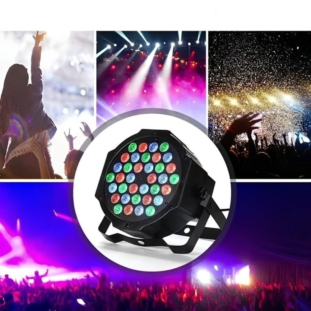 Foco de 1 Escenario, Luz Par Estilo USB, 36 Bolas de Luz, Luz Par LED RGB para Fiestas, Luz de Escenario LED, Luz Par Activada por Sonido que Cambia de Color, Luz Par para DJ, Eventos, Bodas, Fiestas de Baile, Actuaciones de Boda
