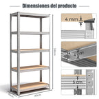 HEY!EVERYDAY Estanterías Almacenaje de 4 Niveles Estantería Metálica, Modular, Garaje, Almacén, Trastero, Cocina, 30 x 70 x 144 cm CLASE EN1