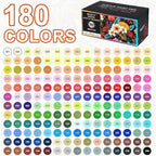 Rotuladores | 180 Colores de Rotulador Acrílico, Pincel Acrílico, Ideal para Piedra, Cerámica, Madera, Lienzo, Plástico, Vidrio, Caligrafía