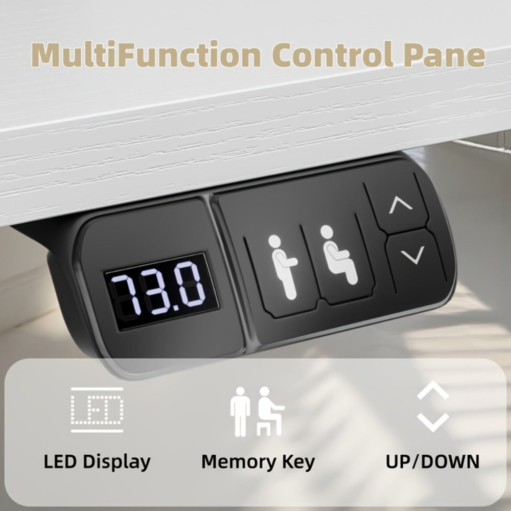 Escritorio Eléctrico Extra Grande Ajustable en Altura, Escritorio Eléctrico Vertical, Escritorio de Ordenador Ajustable en Altura, Mesa de Oficina Gaming Vertical con 2 Ganchos, para Oficina Moderna, Adultos