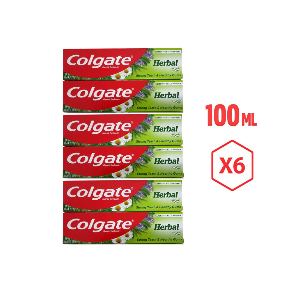 Pasta de dientes Herbal 100 ML - Pack de 6/12 Unidades - Con extractos naturales que ayudan a brindar una sensación de frescura duradera.
