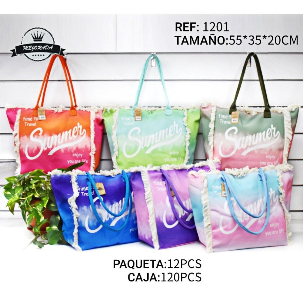 MEJORADA Bolso de Playa o piscina Grande - Diseño Verano, Ligera y Espaciosa (55x35x20 cm), TOTE BAG, Disponible en 6 Colores, Ideal para Viajes y Vacaciones