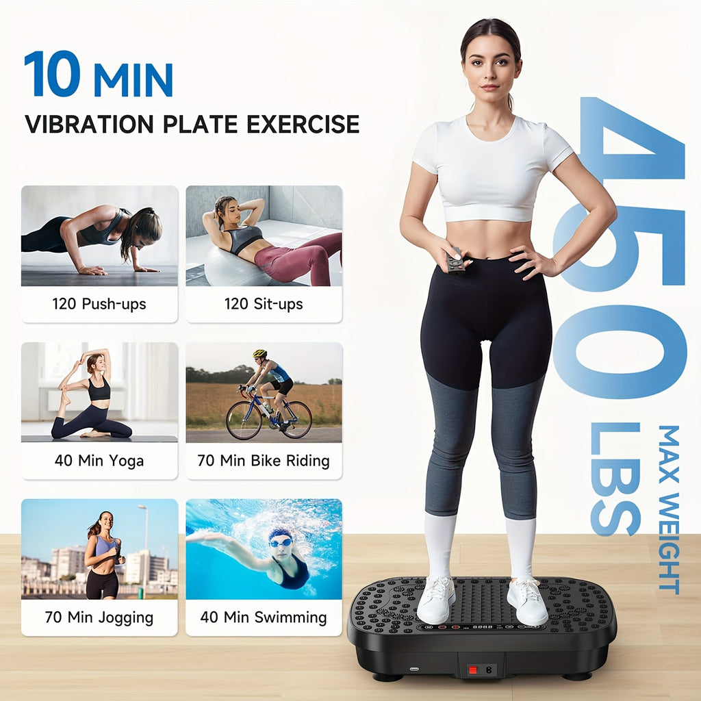 Placa de vibración inteligente para ejercicio, pérdida de peso y drenaje linfático, salud - Plataforma de entrenamiento de cuerpo completo con 99 niveles de velocidad, tecnología de vibración silenciosa, diseño portátil para gimnasio en casa, tonificación