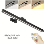 Luz LED trapezoidal inteligente, controlada remoticamente, disponible en negro y dorado, recargable, 5000mAh, CCT con 3 niveles de brillo de color ajustables, soporte de montaje con succión magnética, lámpara de pared, luz mural, luz para obras de arte