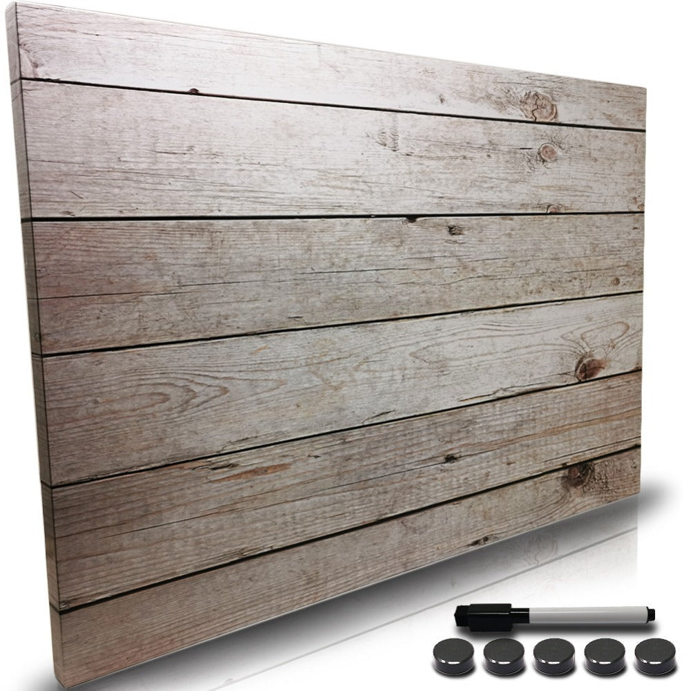 BAKAJI Pizarra Blanca Magnética con 5 Imanes y 1 Marcador, Tablero de Notas Montado en la Pared, Ideal para Cocina, Sala de Estar, Entrada, 60 x 40 cm