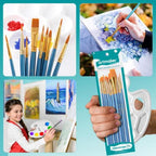 Artmaker XXL Set Completo de Pintura Artística con Caballete de Madera de 50 cm, 6 Lienzos de 24x30 cm, Set de Pintura Acrílica de 12 Colores, 10 Pinceles y Paleta de Pintura – El Regalo Perfecto para Artistas Principiantes, Niños y Adultos para Crear Obr