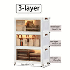 Armarios de almacenamiento de 3/4/5 niveles, gabinete plegable de alta capacidad - Solución de almacenamiento multifuncional para el hogar/oficina, diseño plegable rápido, fácil de plegar, utilización eficiente del espacio
