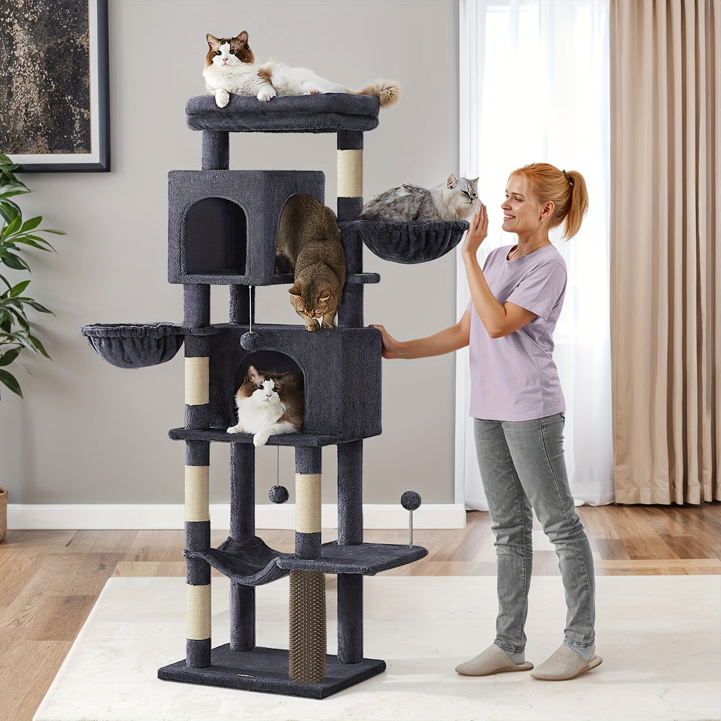 Torre rascadora para gatos | Juego descanso y cuidado de las uñas