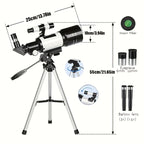 Telescopio astronómico con trípode | Luna, estrellas y observación familiar