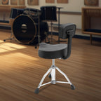 Silla de batería con respaldo, ajustable en altura, silla de batería neumática, giratoria 360°, para oficinas, salas de piano, salas de estudio, estudios de arte, conciertos.