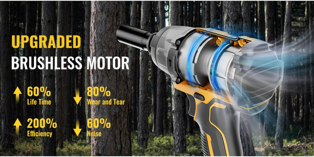 Llave de impacto inalámbrica de 800 Nm para reparación de coche muebles y montaje | diseño funcional
