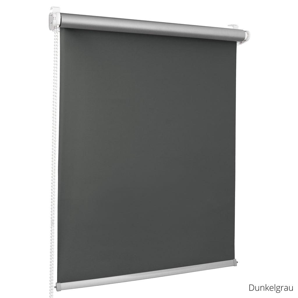 Persiana Térmica Enrollable • Grafito • 32 Tamaños • BOJANEK TERMO • Soportes Ajustables • Instalación en Ventana Sin Taladro • Mecanismo de Cadena • Protección Solar y Térmica • Ideal para Sala, Dormitorio, Cocina, Oficina • Persiana Térmica Blanca Día y