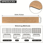 Pack de baldosas de vinilo para suelo 36 piezas 91.4 cm | Para cocina, baño y sala