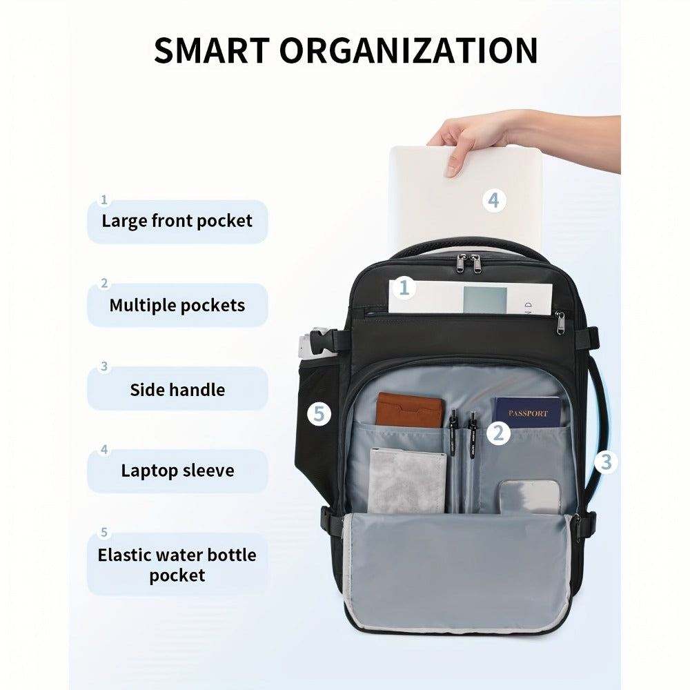 Mochila de Viaje de 30L para Debajo del Asiento con Compartimento para Laptop, Ideal para Avión y Uso Diario | Correas Acolchadas y Sistema de Organización, Equipaje de Mano Unisex, Regalo de Navidad