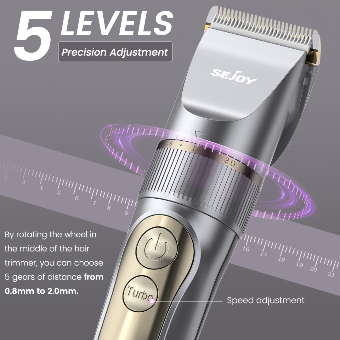 Cortapelos Profesional para Hombre, Máquina de Cortar Cabello para Barbero, Recortadora de Cabello Inalámbrica para Hombre, Kit de Aseo Inalámbrico para Corte de Cabello y Barba