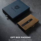 DODENSHA Billetera Antirrobo RFID para Hombre - Tarjetero Emergente de Aluminio de Alta Resistencia con Bolsillo para Monedas y Ventana para Identificación, Capacidad para 8-10 Tarjetas, Billetera Inteligente Delgada, Regalo Premium para Amigos y Familiar