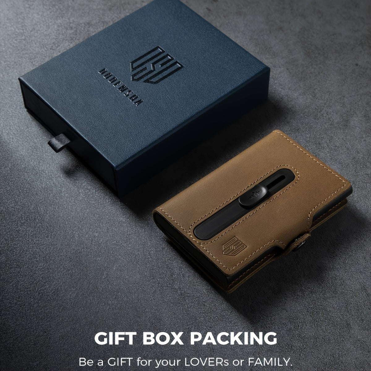 DODENSHA Billetera Antirrobo RFID para Hombre - Tarjetero Emergente de Aluminio de Alta Resistencia con Bolsillo para Monedas y Ventana para Identificación, Capacidad para 8-10 Tarjetas, Billetera Inteligente Delgada, Regalo Premium para Amigos y Familiar